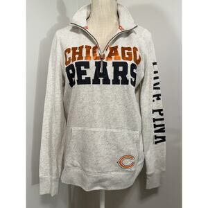Victoria's Secret PINK Chicago Bears Spellout Pullover Jacket 1/4 Zip M Medium